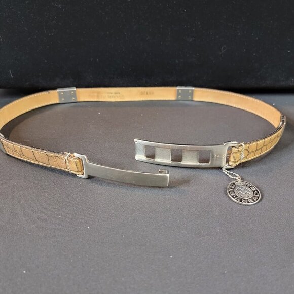 Streets Ahead Croc Embossed Leather Belt w/ Fibel Italian  display picture 1